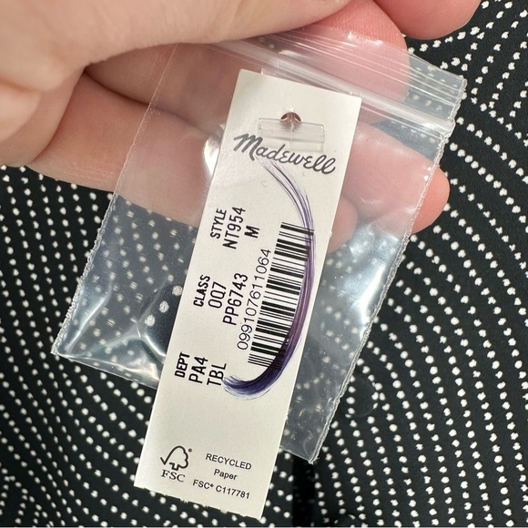 Madewell Tie-Waist Midi Dress in Dot Blouson Shirt Dress Button Down Casual Fall - Picture 5 of 12